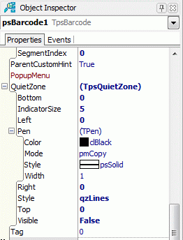 Quiet zone in Delphi Object inspector