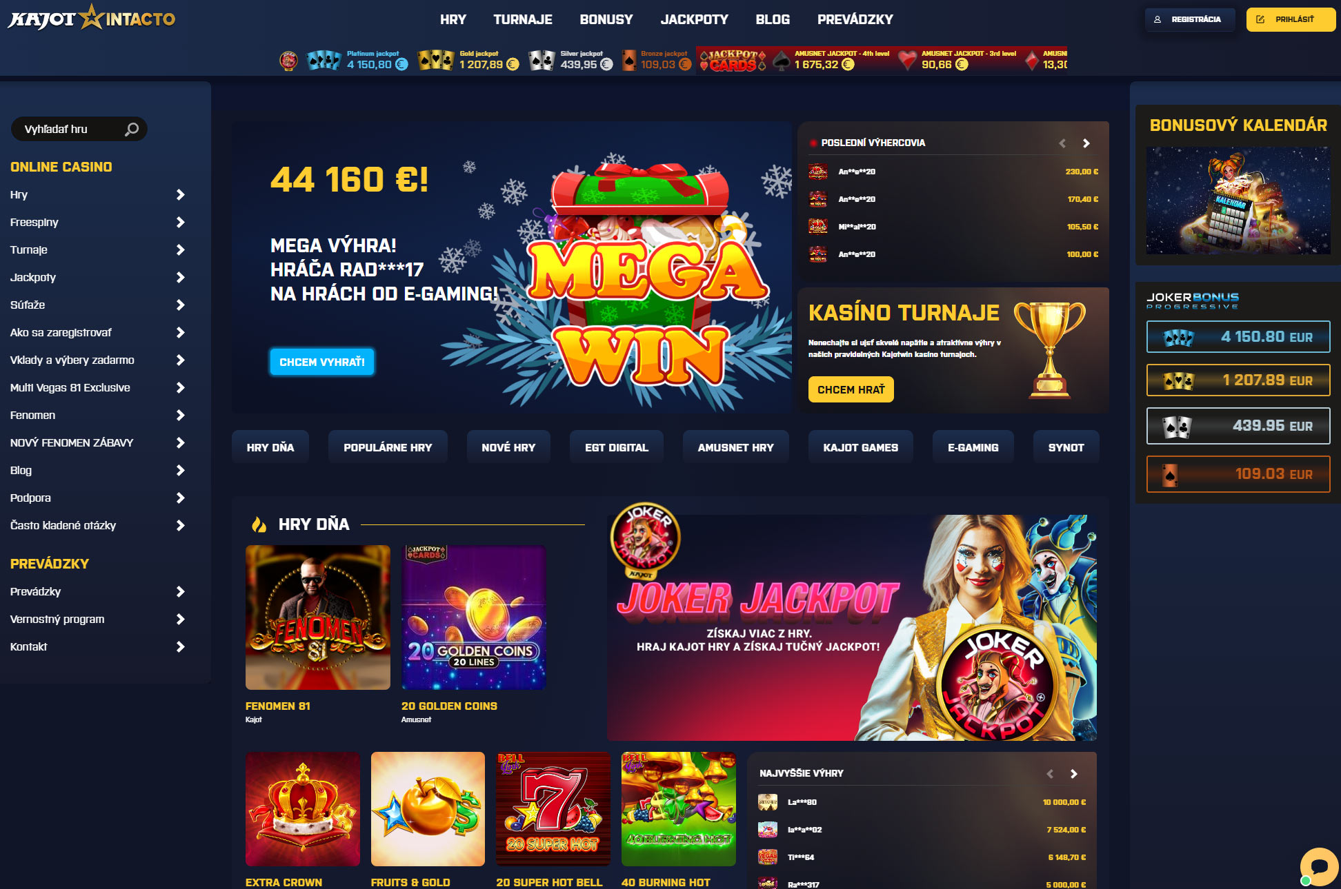 Kajot Intacto casino